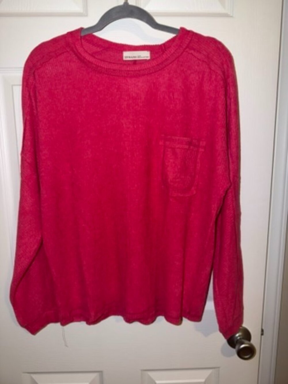 Zenana Hot Pink Pocket Sweater S/M NWOT Oversized